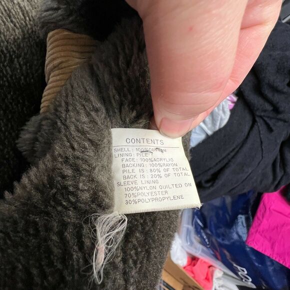 Vintage Grande Bay Corduroy Faux Fur Lined Chore Coat Size 46 Made in Japan - Picture 8 of 8